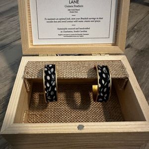 Brackish LANE Guinea Feather Hoop Earrings